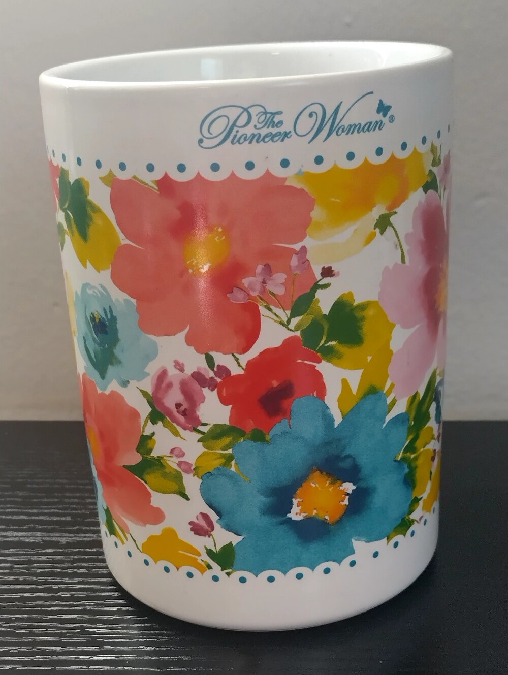 The Pioneer Woman Floral Ceramic Utensil Crock - Blue, Red, Yellow, Pink, Green